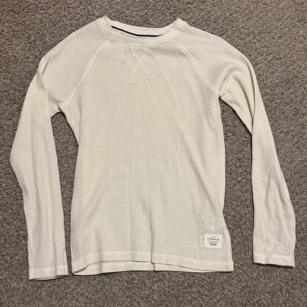 White Long Sleeve Thermal Shirt